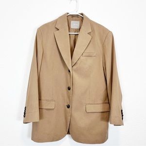Everlane The Oversized Blazer Jacket 3 Button Tan Size 14
